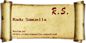 Radu Samuella névjegykártya